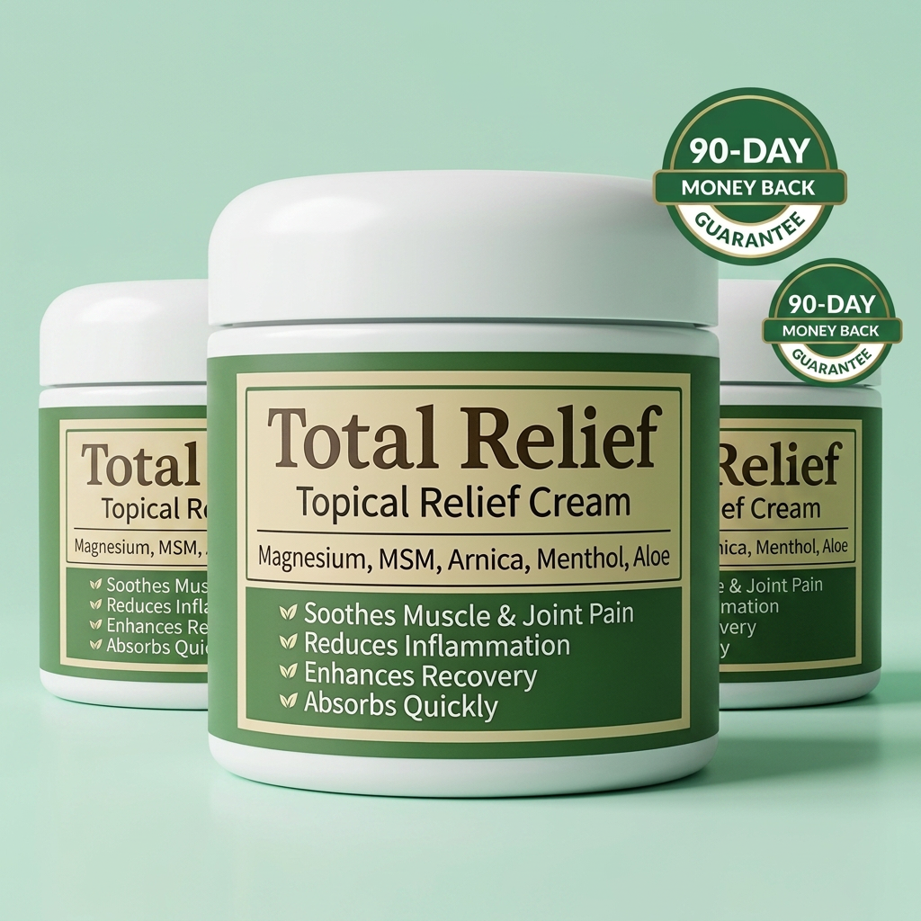 Total Relief magnesium cream jars